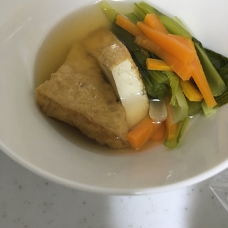 厚揚げ豆腐と正月菜の煮物(*^^*)☆